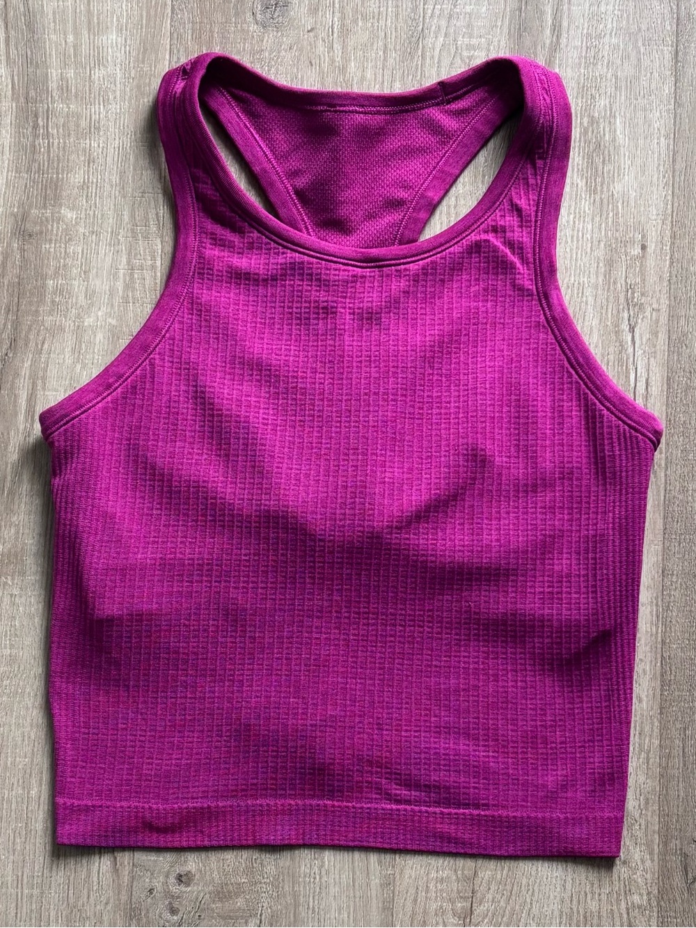 Lululemon Ebb to Street Cropped Racerback Tank Top in Magenta Purple